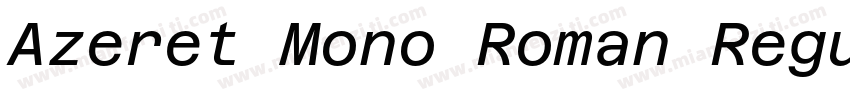 Azeret Mono Roman Regular字体字体转换